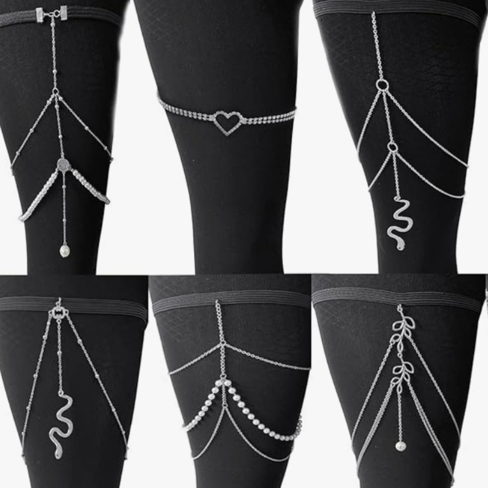 6 Pieces Awesome Thigh Chain Body Bling NWT